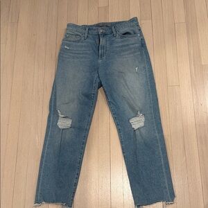 Joe's Jeans Light Blue Distressed Cropped Jeans